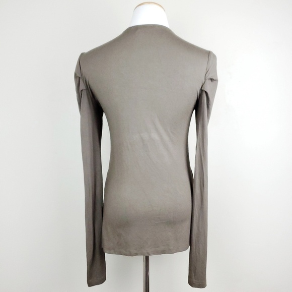 Vertigo Paris Deep V-Neck Brown Top with Snake Brooch - Size Large - Picture 4 of 6